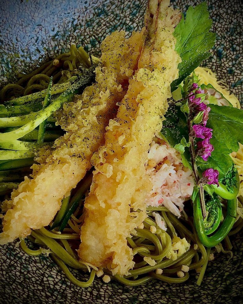 Chilled Green Tea Soba "Bukkake" Style